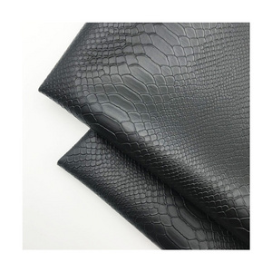 Factory Direct 1 mm Snake Skin Texture Knit PU Faux Artificial Synthetic Leather Shoe Fabric for Shoes Bag Handbag Belts Wallet