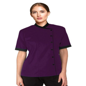 uniforms for chef Wholesale Custom Summer Hotel Uniforms Black Short Sleeve Chef Jacket Quantity cotton kitchen apron