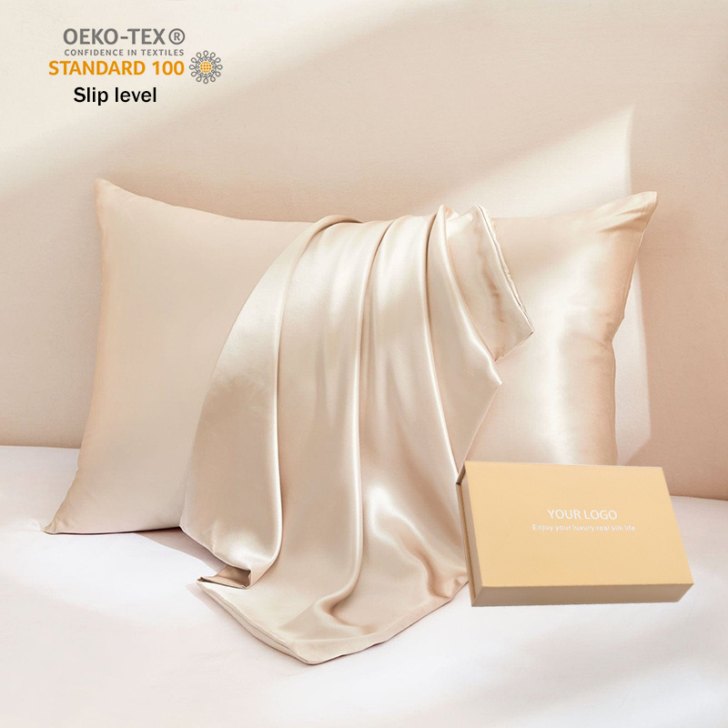 Wholesale Organic Luxury 100%Silk Pillowcase Comfortable Mulberry Silk Pillow case with Customizable Design Box