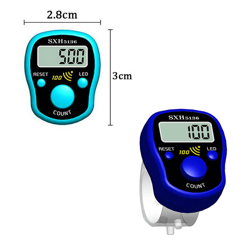 Portable Electronic Digital Counter Mini LCD Hand Held Finger Ring Tally Counter Stitch Marker Plastic Row Counter