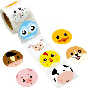 Roll Stickers Self Adhesive Label Animal Wall Decals for Kids Party Home School Stickers