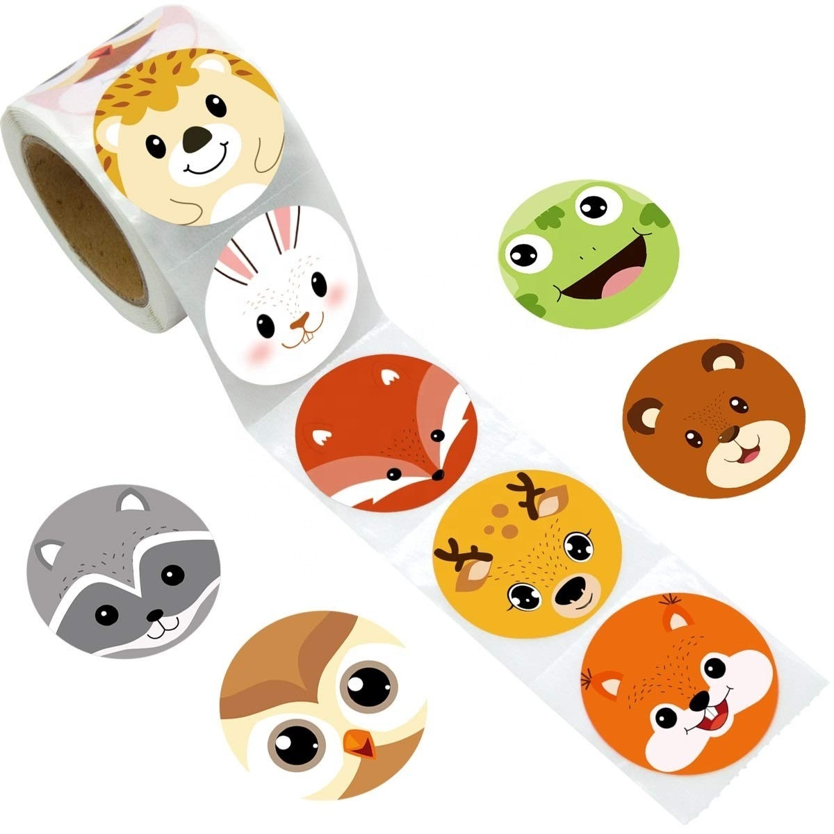 Roll Stickers Self Adhesive Label Animal Wall Decals for Kids Party Home School Stickers