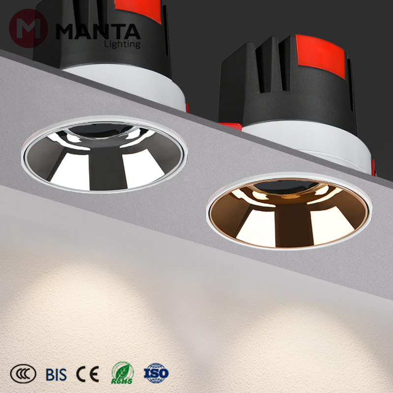 CRI 90Ra Recessed Smart Dimmable Ceiling Indoor Spot Light Hotel COB Round LED Downlight Spotlight