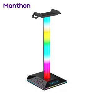 USB VR Valve Index Hook Acrylic Dual Phone RGB LED Holder Headphone Headset Stand With Wireless Charger Charging