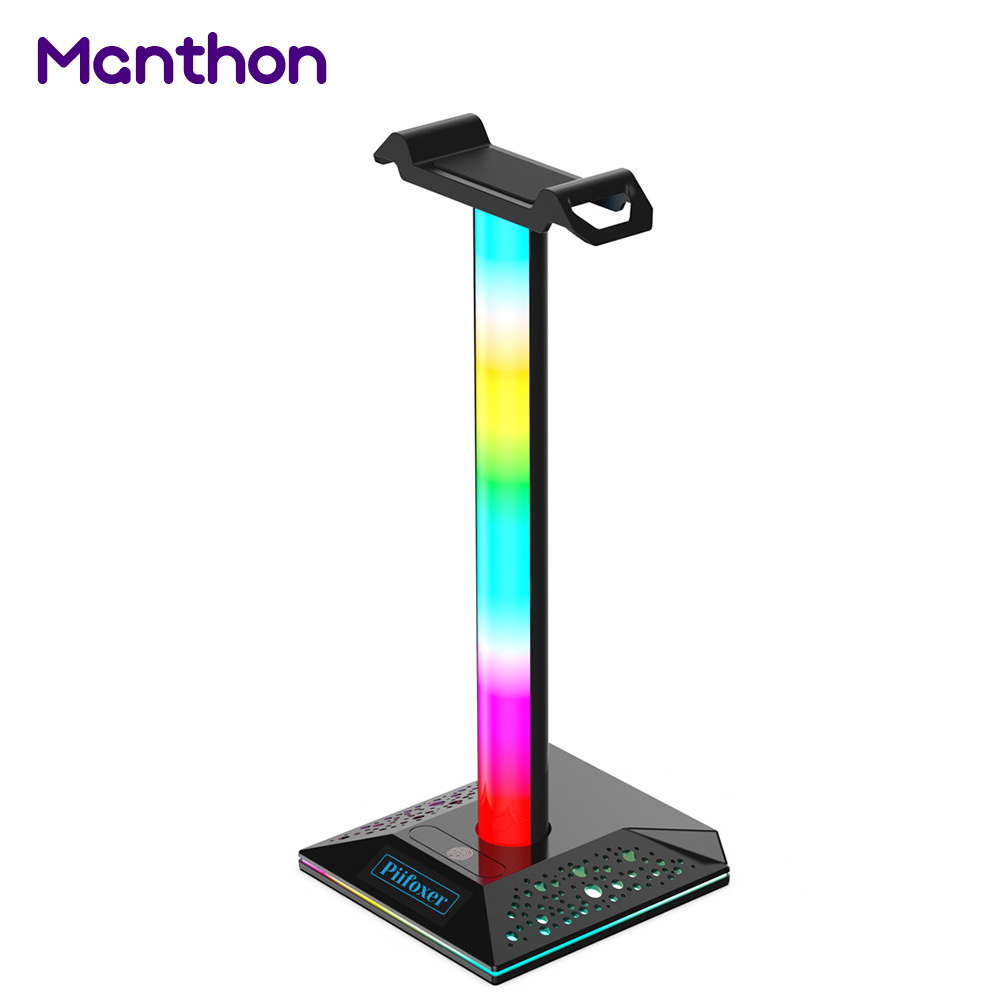 USB VR Valve Index Hook Acrylic Dual Phone RGB LED Holder Headphone Headset Stand With Wireless Charger Charging