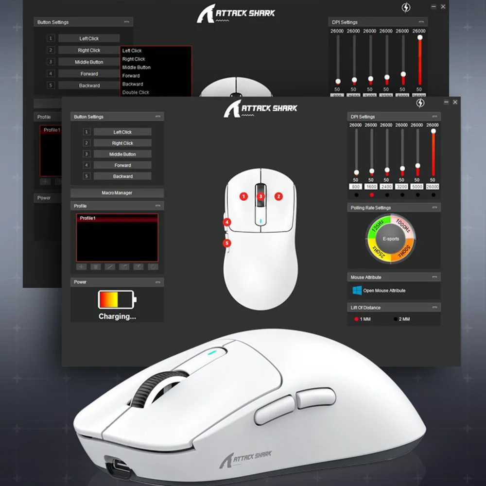 Attack Shark X3 Gaming Mouse Tri-Mode Connection Lightweight 26000DPI Mice Mouse Gamer for PC Laptop Computer