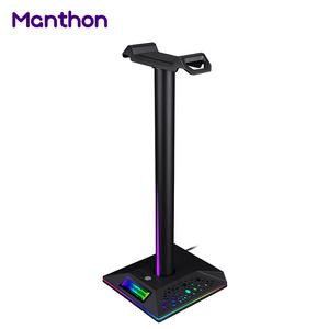 2021 VR Display Phone Dual USB Desk Alone Gaming RGB LED Holder Headphones Headset Stand For Gamer