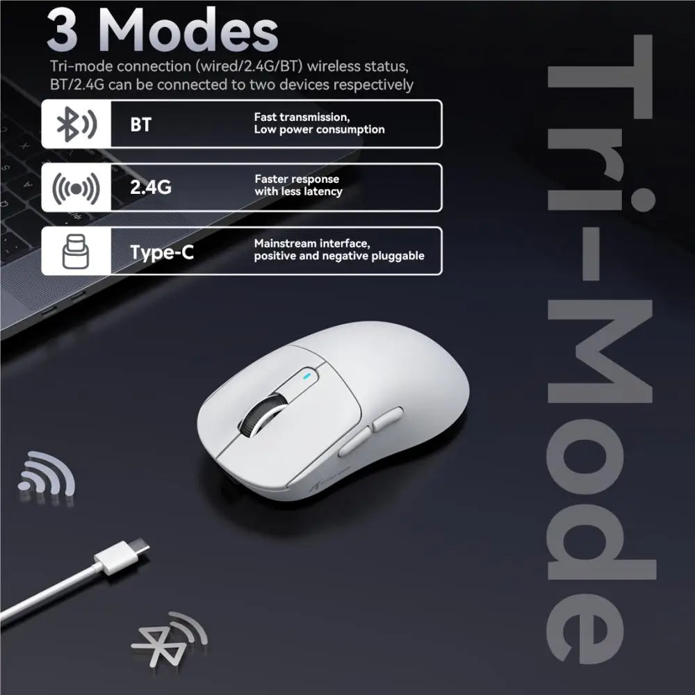 Attack Shark X3 Gaming Mouse Tri-Mode Connection Lightweight 26000DPI Mice Mouse Gamer for PC Laptop Computer