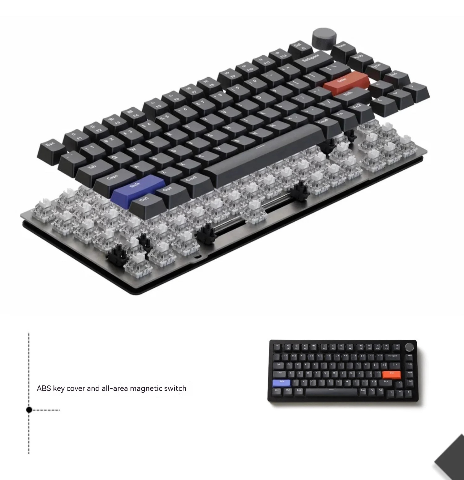 Factory OEM DrunkDeer A75 Mechanical Keyboard Magnetic Attraction Switch Multifunctional Knob FPS Gaming Magnetic Keyboard