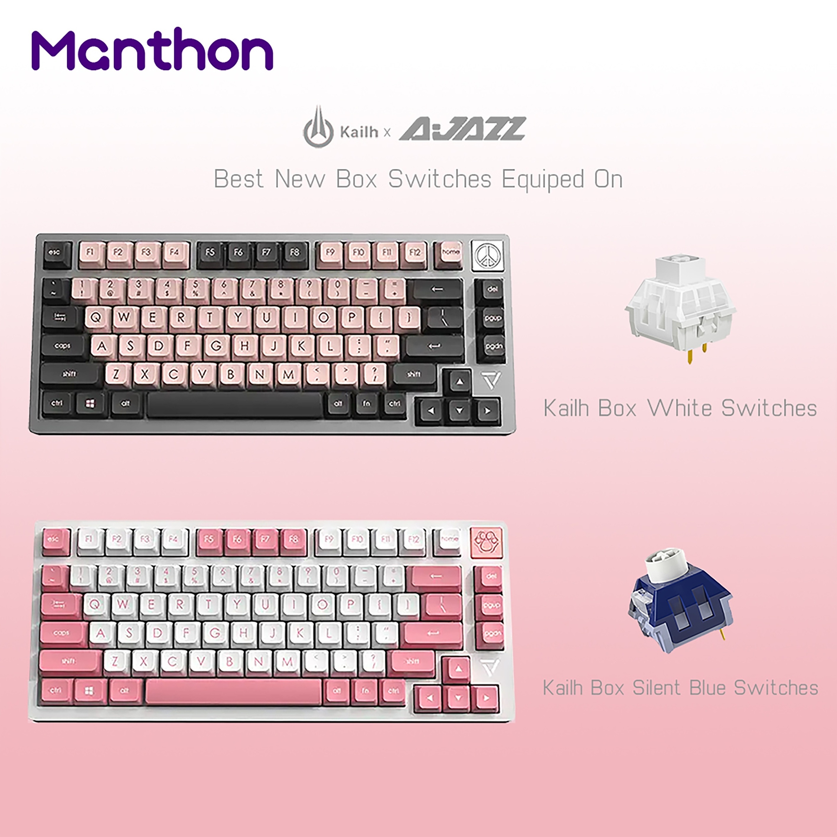 Ajazz AC081 Kailh Box PCB With DIY Badges Swapping Switches Hot Swap 75% Mechanical Gasket Mount Keyboard