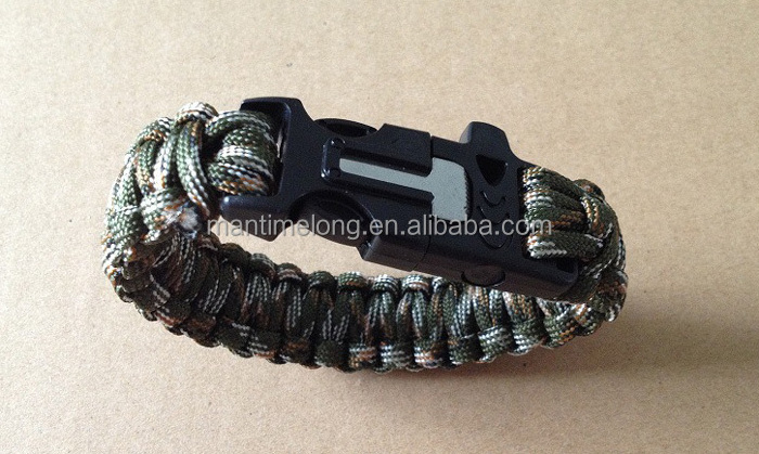 Camping Survival EDC Outdoor Product Parachute rope Bracelet Edc With Magnesium Flint Buckle Multifunction Rope