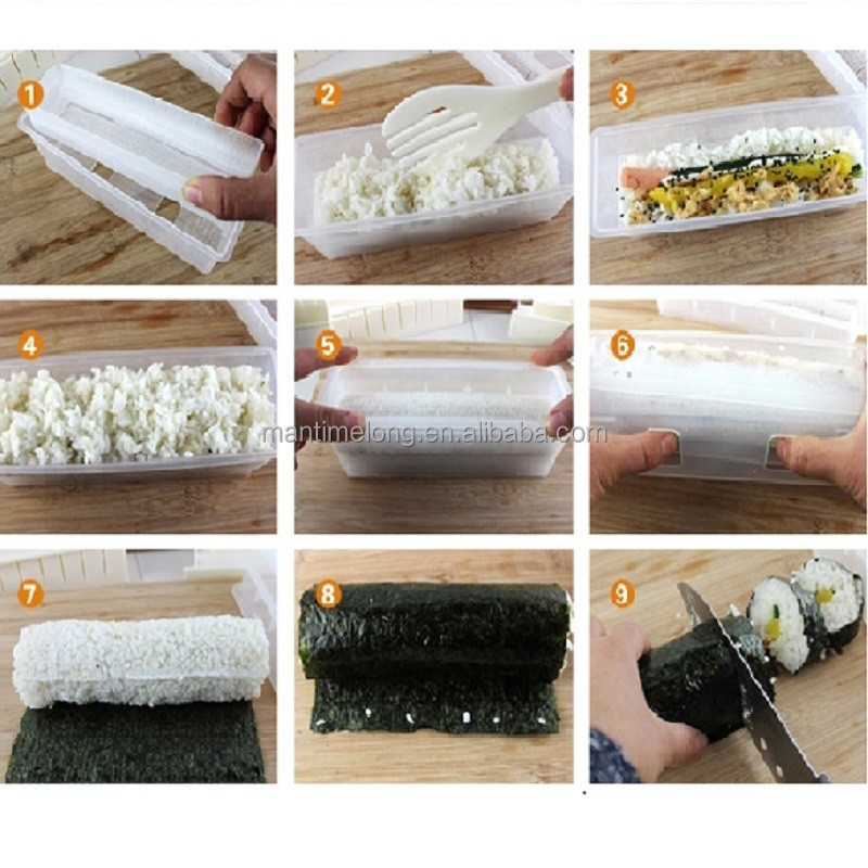 Large plastic 3pcs set sushi making kit sushi mold maker