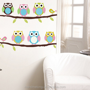 Owls on tree wall stickers for kids rooms decorative adesivo de parede pvc wall decal