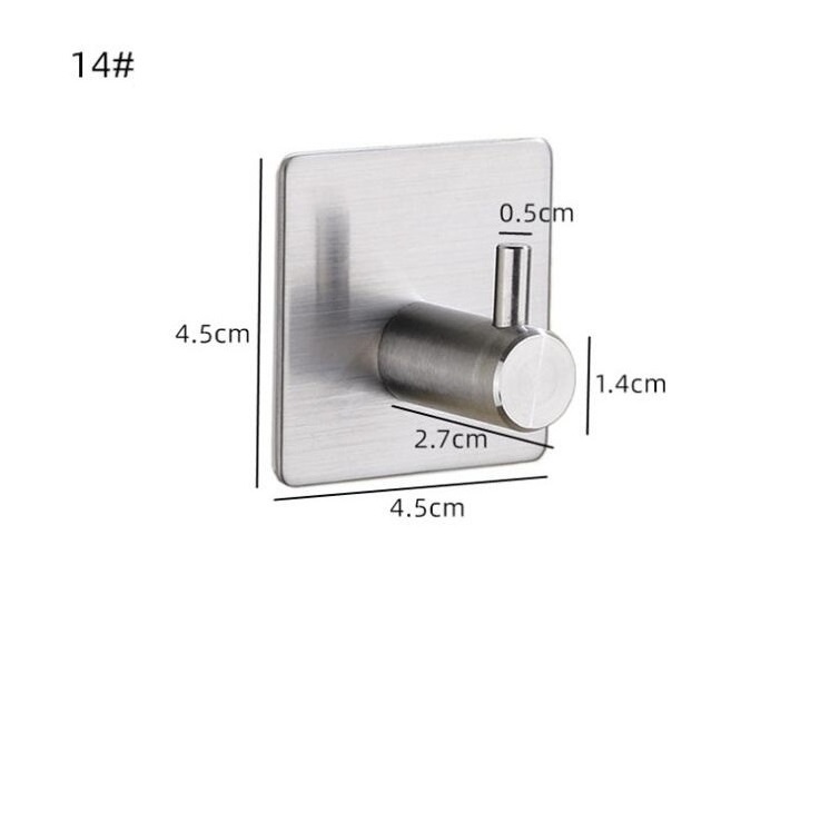 Self Adhesive  Black Wall Hook 304 Stainless Steel Clothes Hangers  Heavy Duty Coat Bathroom Toilet Towel Hook for Kitchen