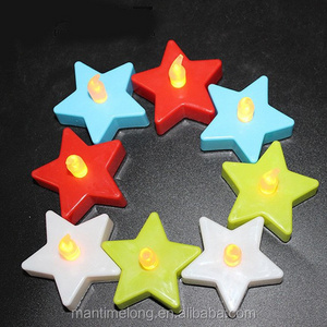 Star shaped LED Candle Light Smokeless Flameless Electronic Flash Light Candle Decoration Lamp