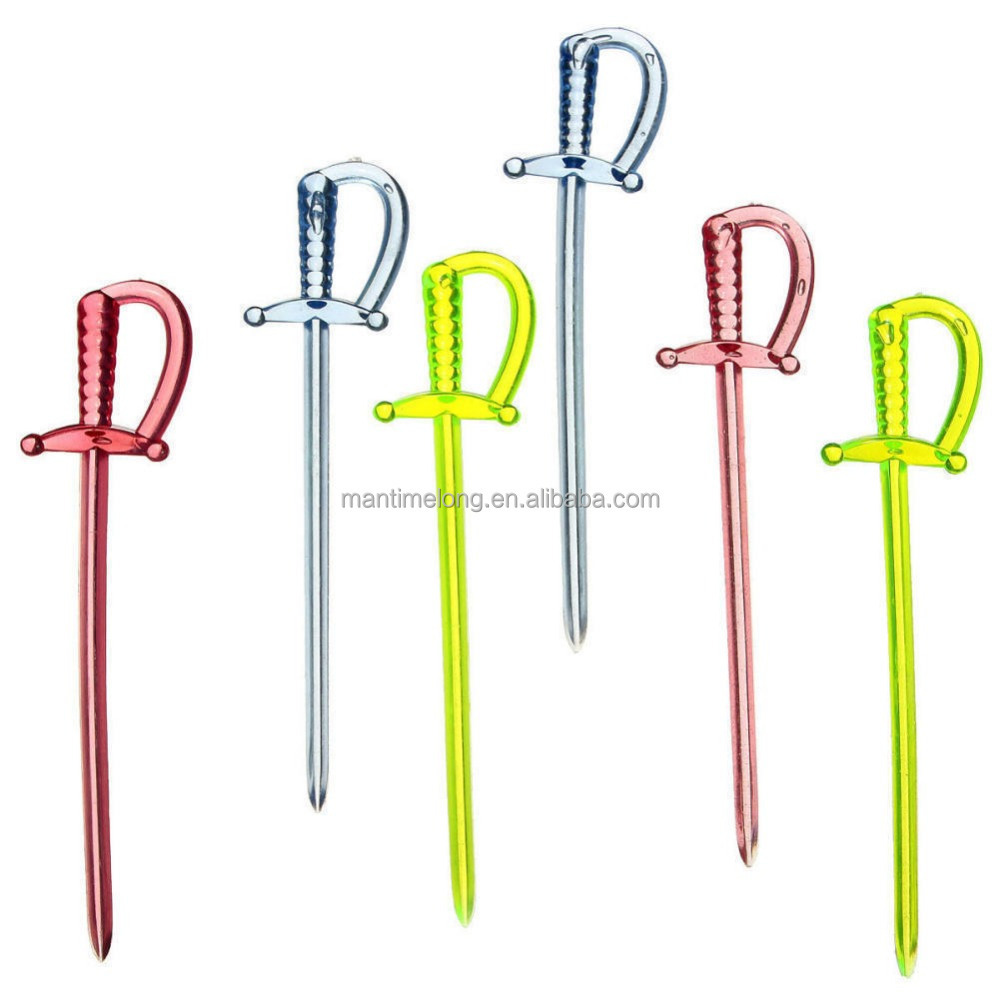 Plastic Pirate Sword Picks Toothpicks Food Fruit Sticks Buffet Cupcake Cocktail Wedding Party Decor