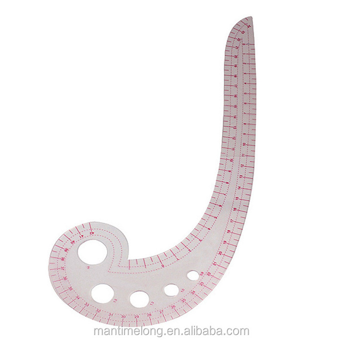 Comma Shaped flexible ruler scale ruler that is made the plastic ruler