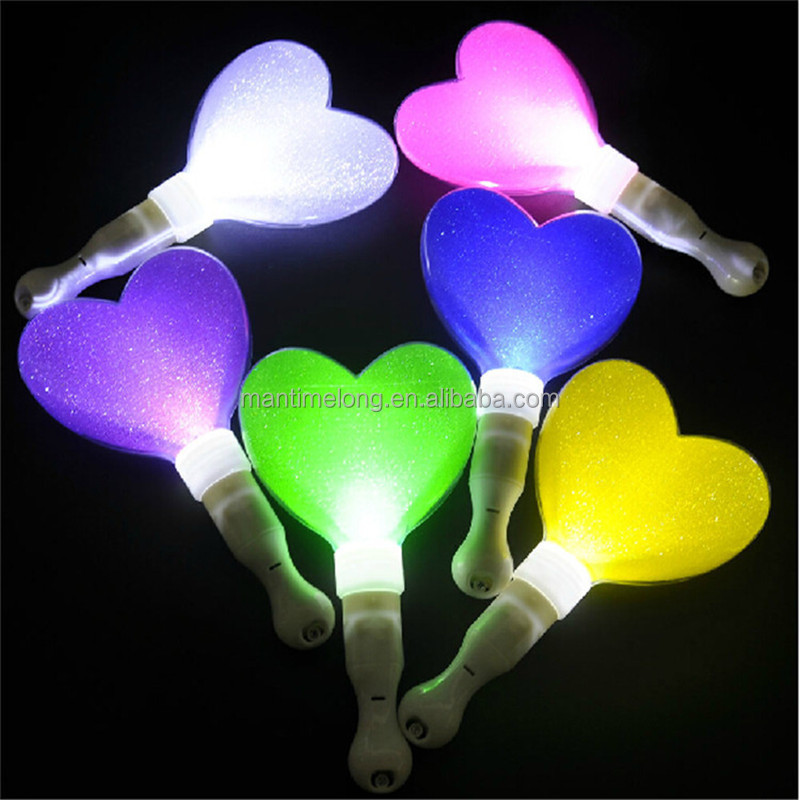 Led Heart Shaped Glowing Stick In The Dark Concert Events Light Up Toys Flashing Wedding Festival Party Favors