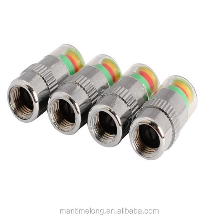 4pcs/set tire cap pressure tire valve cap with pressure indicator tire pressure indicator cap