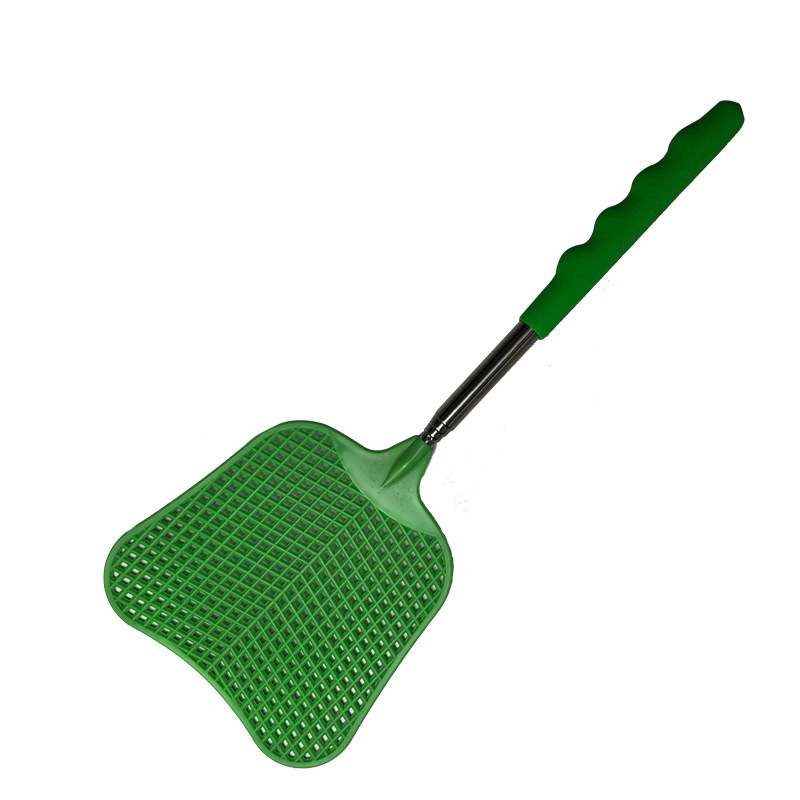 Plastic Telescopic Portable Fly Swatter Manual Flyswatter With Extendable Stainless Steel Pole