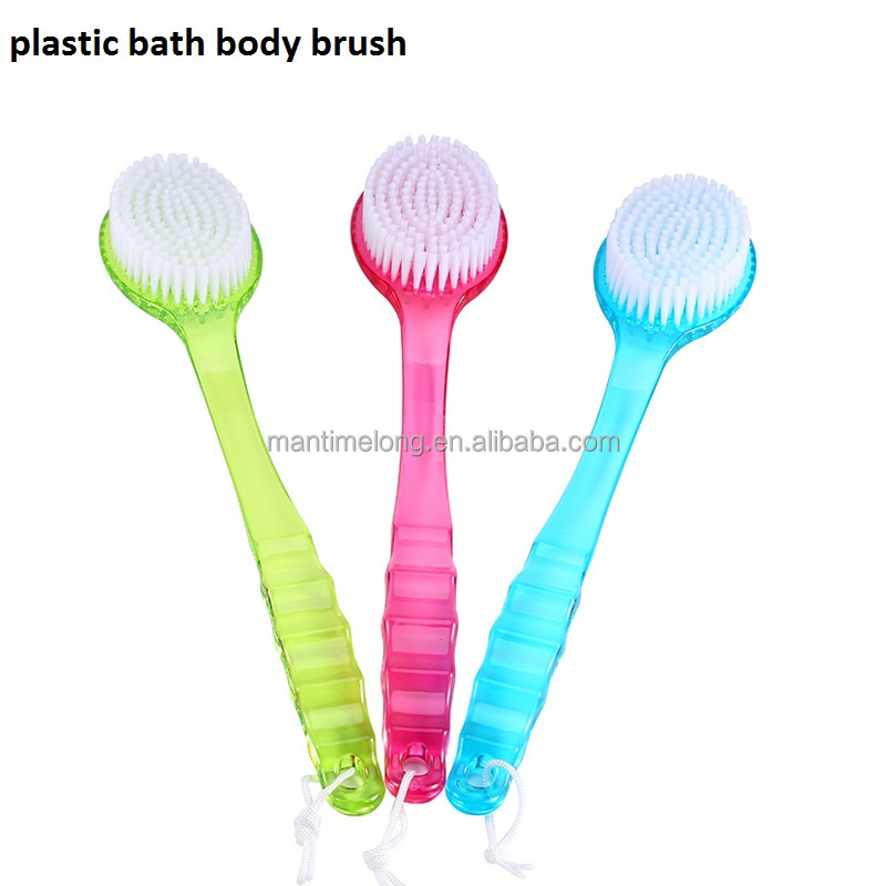 long handle plastic bath body brush massage shower brush