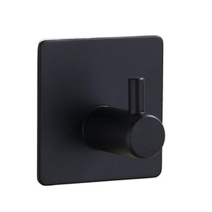 Self Adhesive  Black Wall Hook 304 Stainless Steel Clothes Hangers  Heavy Duty Coat Bathroom Toilet Towel Hook for Kitchen