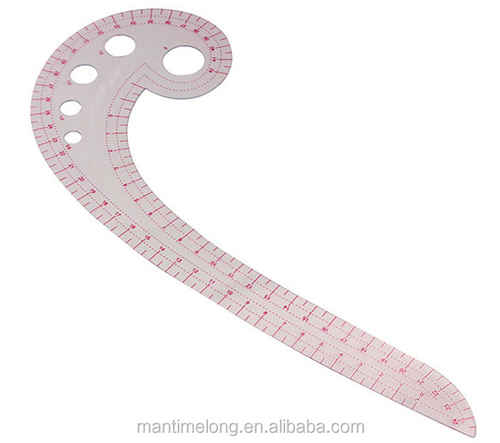 Comma Shaped flexible ruler scale ruler that is made the plastic ruler