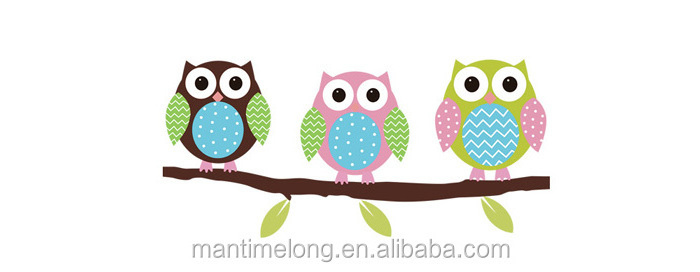 Owls on tree wall stickers for kids rooms decorative adesivo de parede pvc wall decal