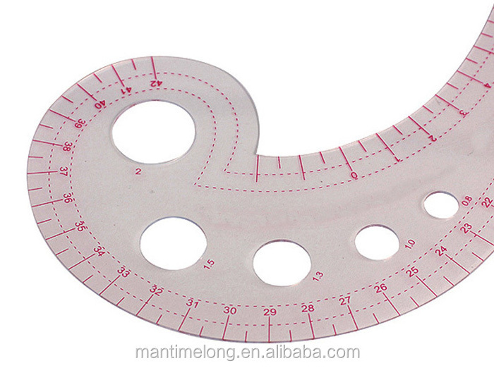 Comma Shaped flexible ruler scale ruler that is made the plastic ruler