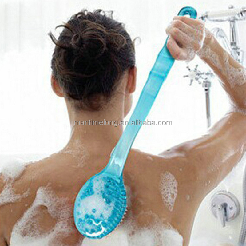 long handle plastic bath body brush massage shower brush