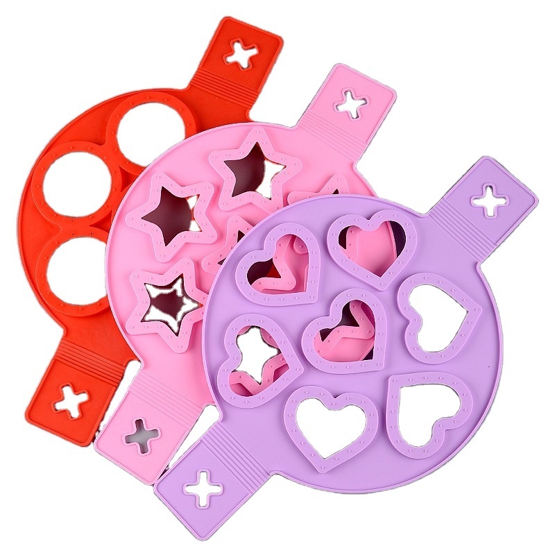 Silicone Seven holes Omelette Heart Shaped Star Round Pancake Mold fired egg mold ring Baking Tool