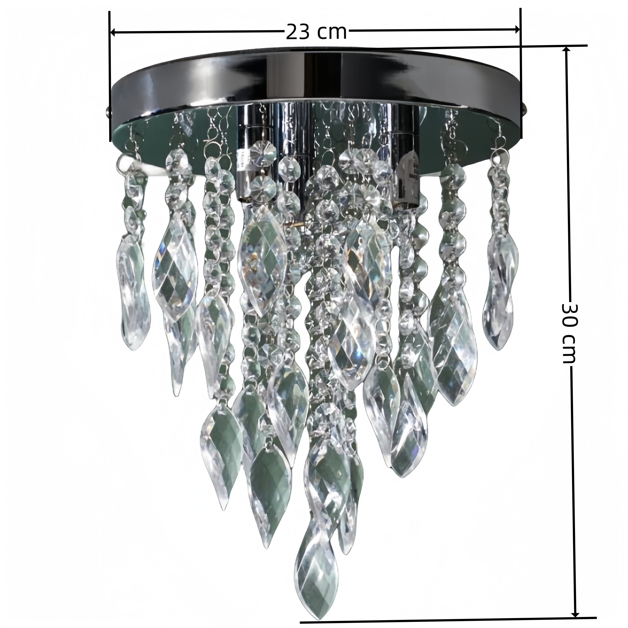 Modern Elegant Mini Chrome Flush Mount Round K9 Crystal semi Ceiling Lamp Light Fixtures Hotel Living Room