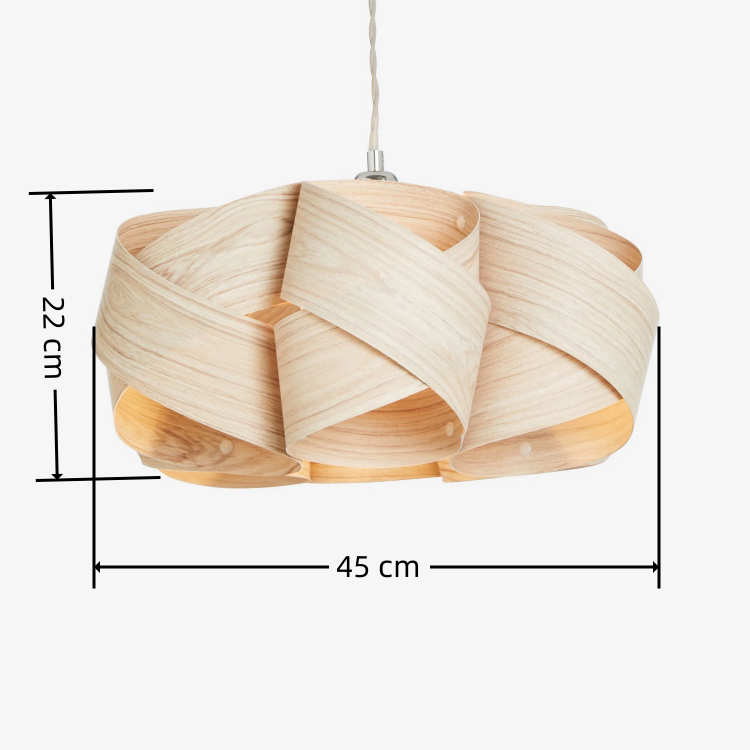 Nordic design pendant light wood paper lamp shade metal in chrome decorative lighting fixture for dinning room bedroom