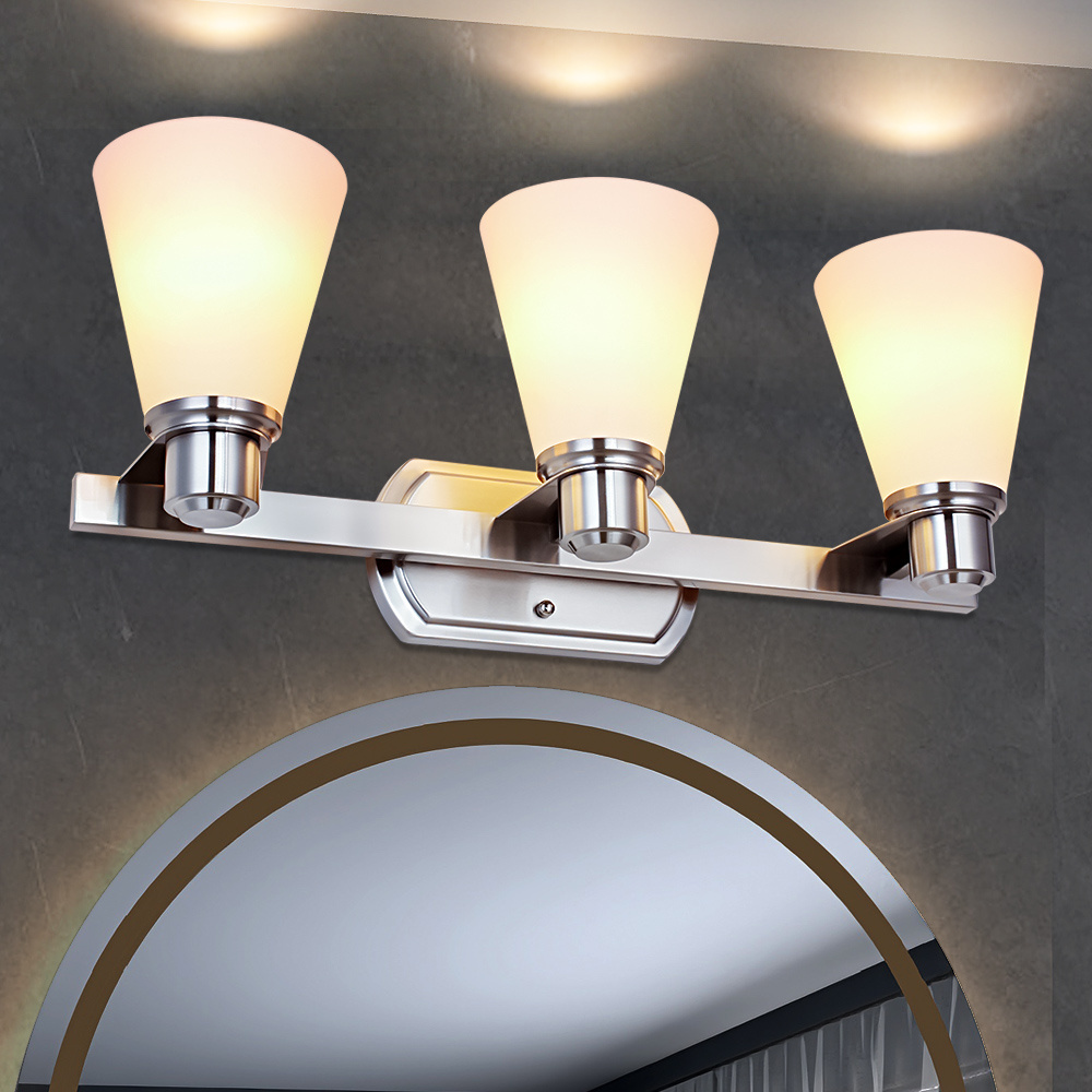 Nordic Mirror HeadLight Glass Modern Vanity 3 Lights Up Bathroom Vanity Mirror Light Hotel Wall Fixtures For Bathroom Light