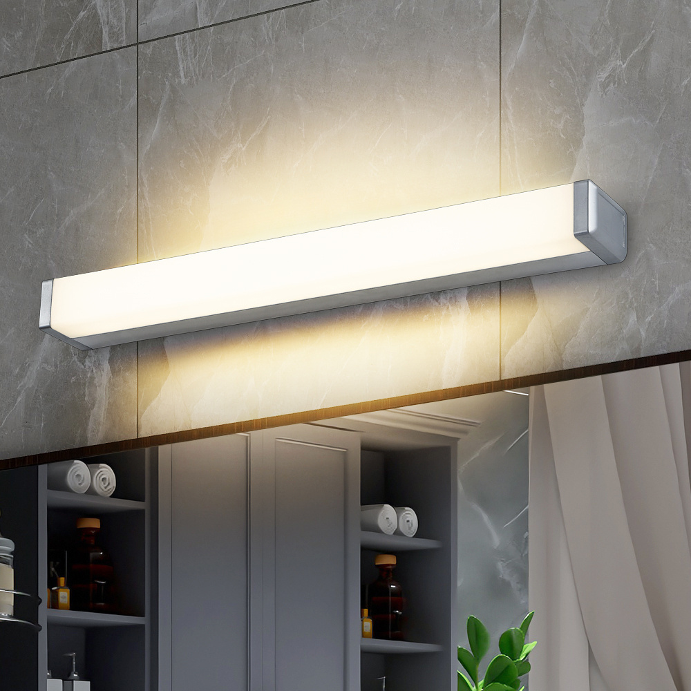 Waterproof Led Mirror Bathroom Lights Fixtures Silver Wall Mounted Bathroom Lights Linear Nordic Vanity Mirror Lights