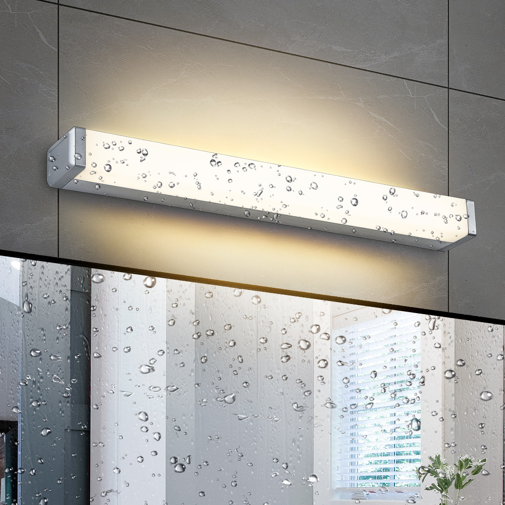 Waterproof Led Mirror Bathroom Lights Fixtures Silver Wall Mounted Bathroom Lights Linear Nordic Vanity Mirror Lights