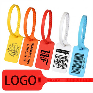 Custom Logo Tag Zip Ties Labels Plastic Seals Security Garment Clothes Shoe Brand Logo Label Hang Tags