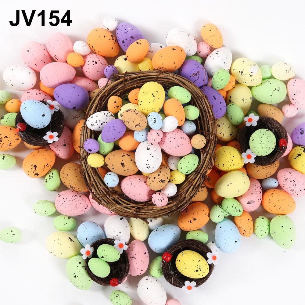 100 Pieces Assorted Foam Easter Eggs Speckled Eggs DIY Craft for Easter Wreath Home Party Decoration