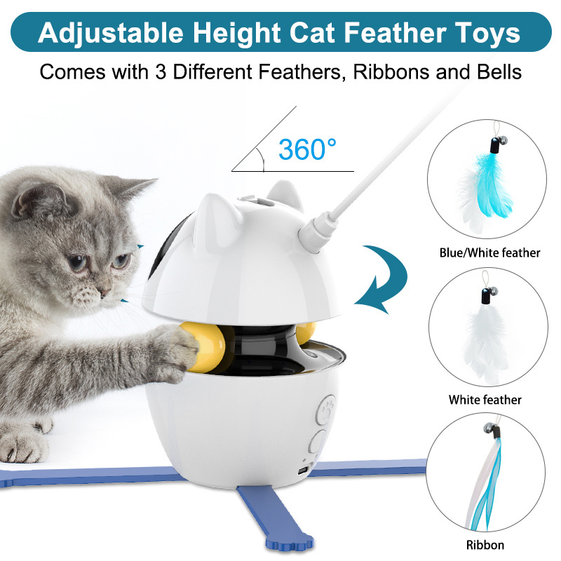 Tumbler Cat Toy Electric Smart Auto Pet Teaser Rotating Feather Toys Innovative Custom Automatic Interactive Cat Laser Toy