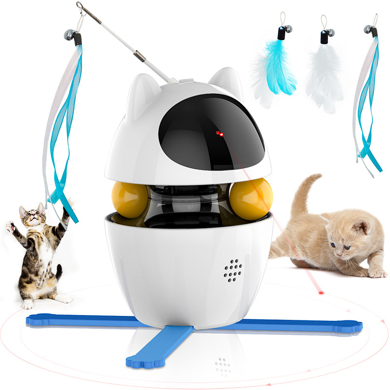 Tumbler Cat Toy Electric Smart Auto Pet Teaser Rotating Feather Toys Innovative Custom Automatic Interactive Cat Laser Toy