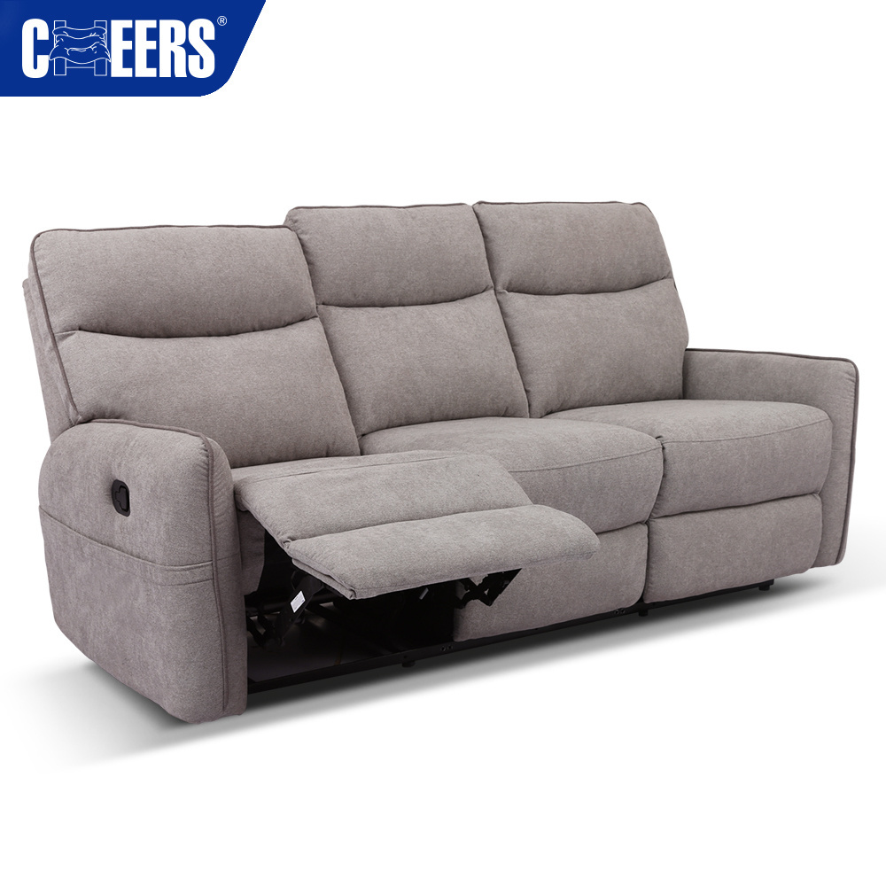 MANWAH Fabric Modern Upholstered Manual Reclining Living Room Recliner 3+2+1 Seat Sofa Set Divan Sofa