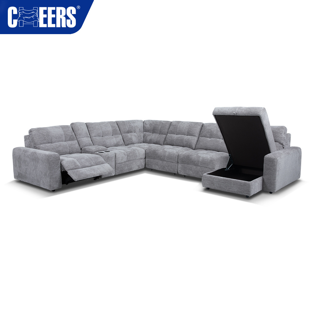 MANWAH CHEERS Fabric Sectional Sofa Set Furniture Modular Recliner Sofa with Storage for Electric Sofa Bed Living Room Set