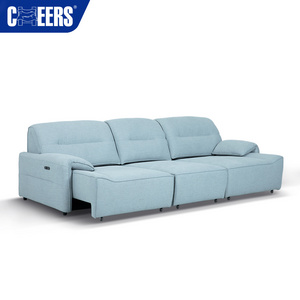 Manwah Cheers Knitted Fabric New Design Multi-functional 3 Seat Living Room Electric Sofa Bed