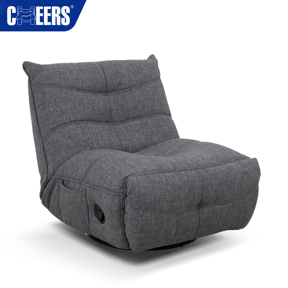 MANWAH CHEERS Manual Adjustable Relax Upholstered Swivel Recliner Bean Bag Sofa Rocking Chair