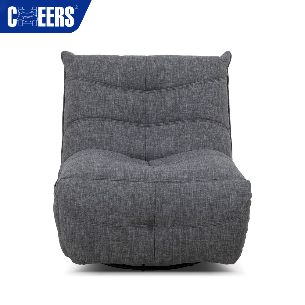 MANWAH CHEERS Manual Adjustable Relax Upholstered Swivel Recliner Bean Bag Sofa Rocking Chair