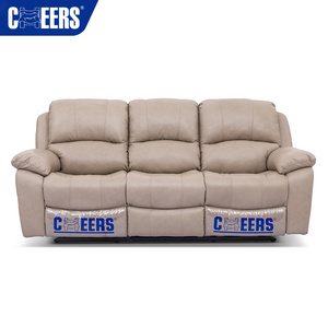 MANWAH CHEERS High Quality Leisure Zero Gravity Genuine Leather Section Extendable Power Recliner Couch Sofa