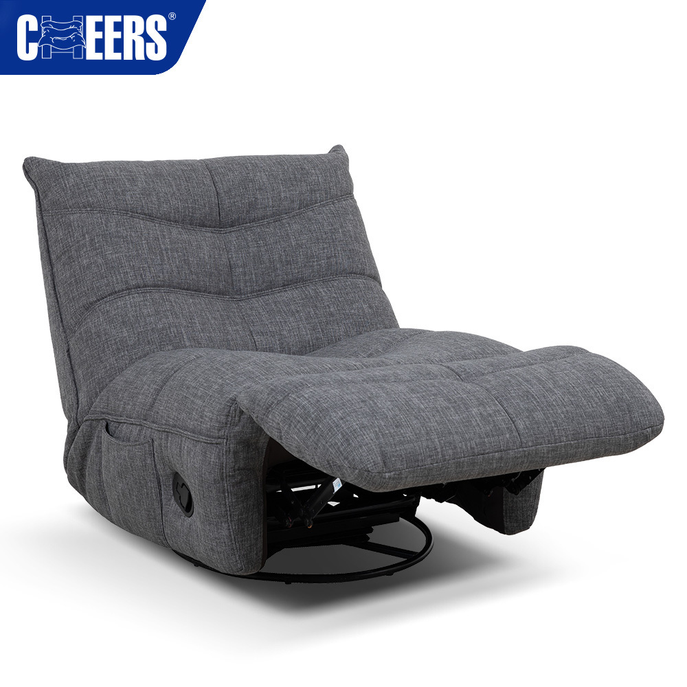 MANWAH CHEERS Manual Adjustable Relax Upholstered Swivel Recliner Bean Bag Sofa Rocking Chair