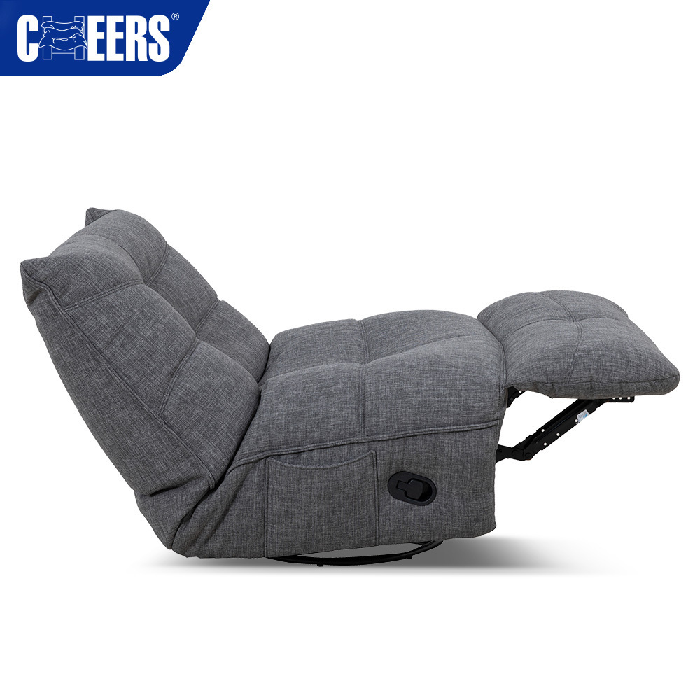 MANWAH CHEERS Manual Adjustable Relax Upholstered Swivel Recliner Bean Bag Sofa Rocking Chair