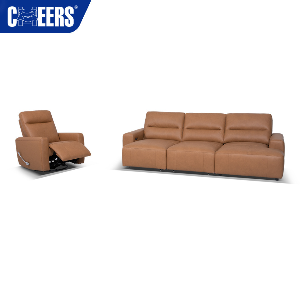 MANWAH CHEERS  3 1 Seater Sectional Recliner Leather Sofa Living Room Furniture Modern Multi-functional Sofa Bed