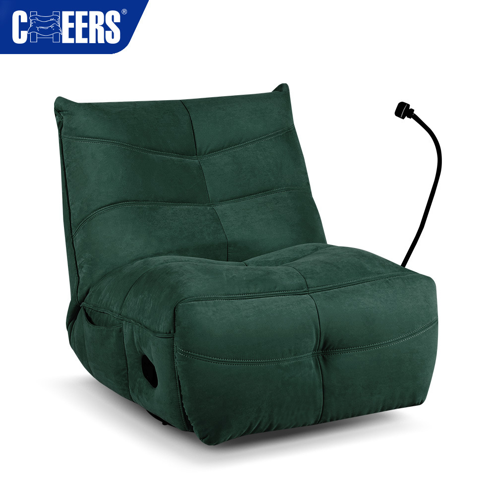 MANWAH CHEERS Fabric Manual Adjustable Recliner Bean Bag Sofa Swivel Rocking Chair